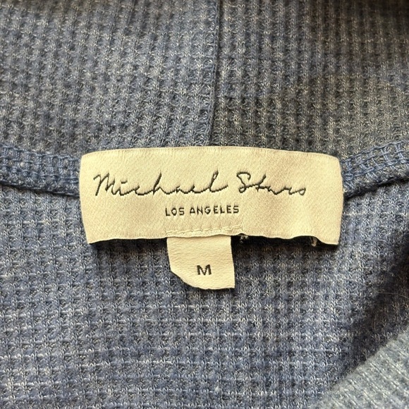 Michael Stars Blue Evereve Marcy Camo Print Thermal Tunic Top Womens Medium - Picture 3 of 12